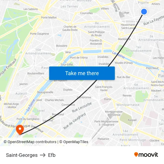 Saint-Georges to Efb map