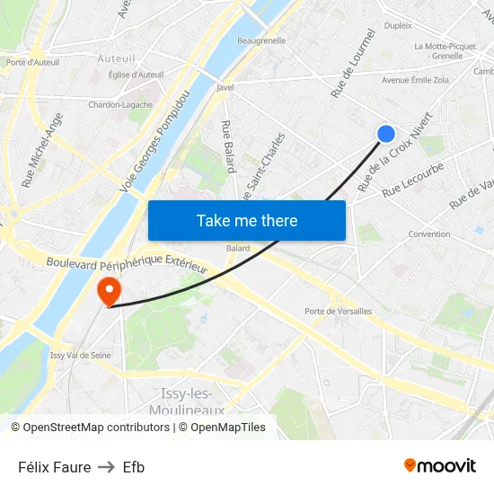 Félix Faure to Efb map