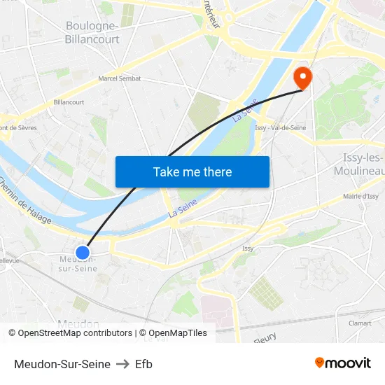 Meudon-Sur-Seine to Efb map