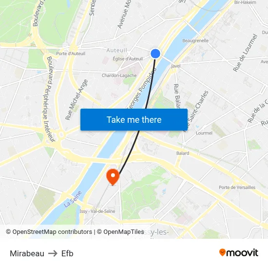 Mirabeau to Efb map