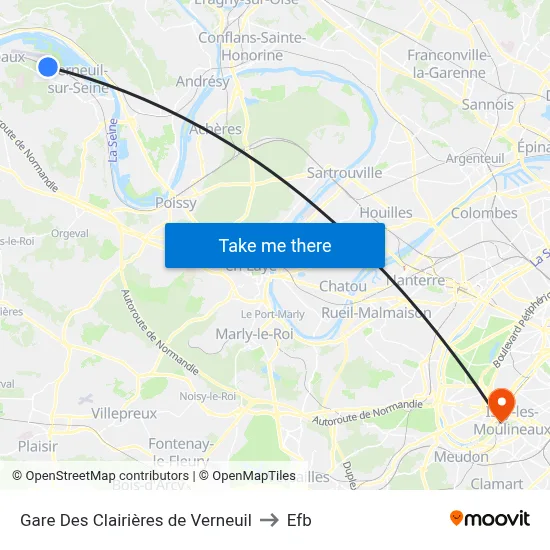 Gare Des Clairières de Verneuil to Efb map