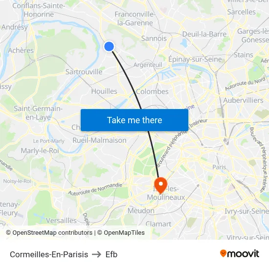 Cormeilles-En-Parisis to Efb map
