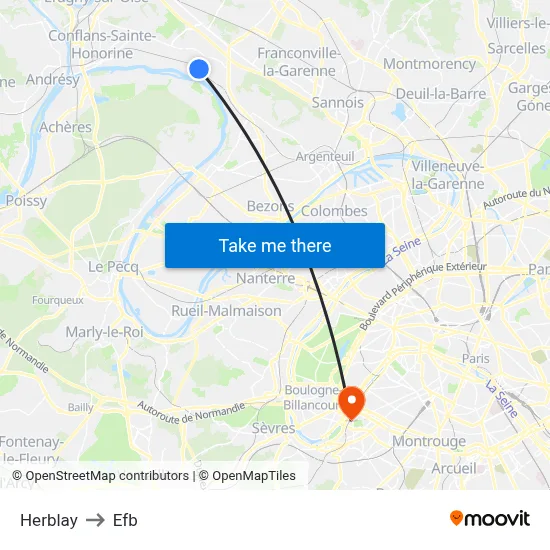 Herblay to Efb map