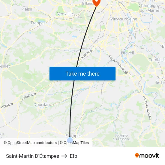 Saint-Martin D'Étampes to Efb map