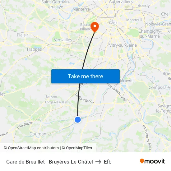 Gare de Breuillet - Bruyères-Le-Châtel to Efb map
