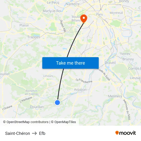 Saint-Chéron to Efb map