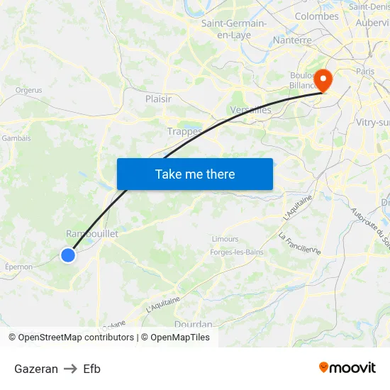 Gazeran to Efb map