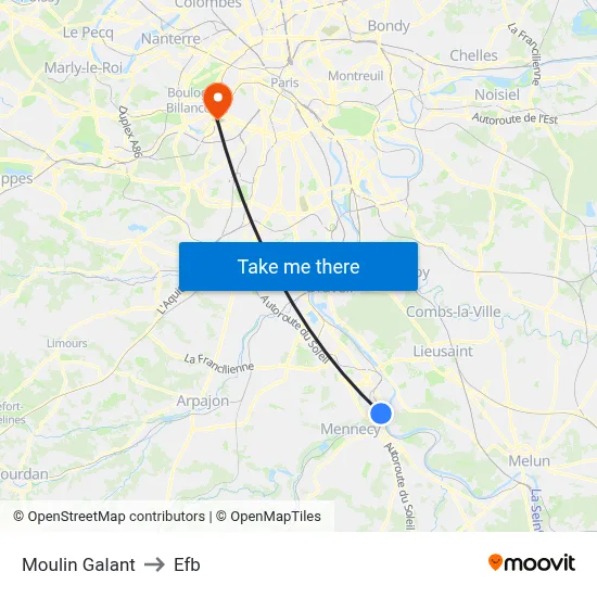 Moulin Galant to Efb map