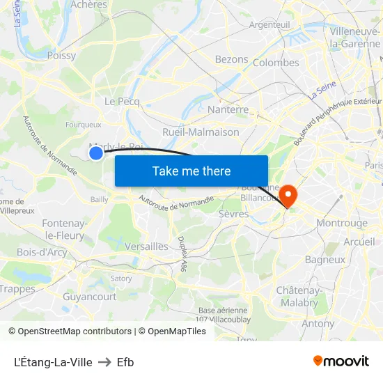 L'Étang-La-Ville to Efb map