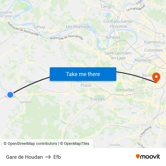 Gare de Houdan to Efb map
