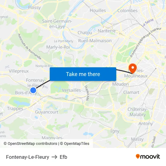 Fontenay-Le-Fleury to Efb map
