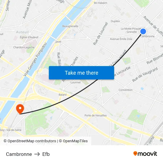 Cambronne to Efb map