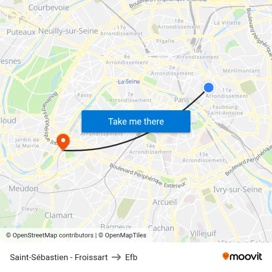 Saint-Sébastien - Froissart to Efb map
