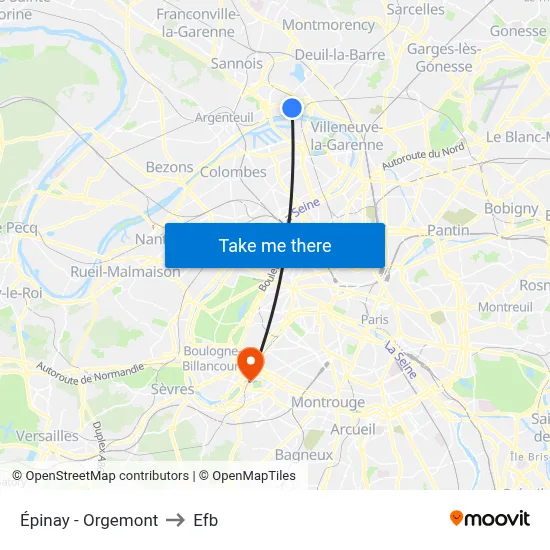 Épinay - Orgemont to Efb map