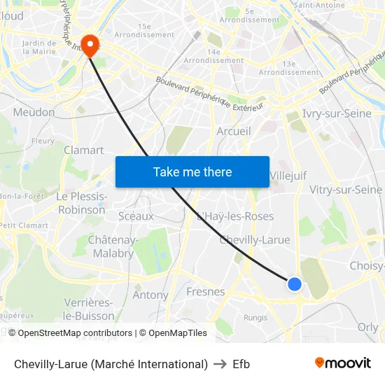 Chevilly-Larue (Marché International) to Efb map