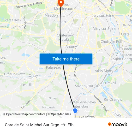 Gare de Saint-Michel-Sur-Orge to Efb map