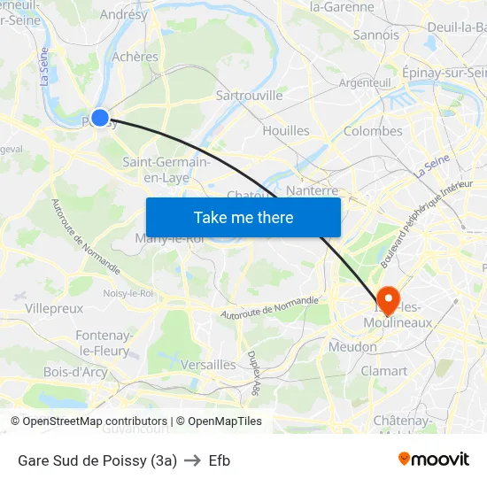 Gare Sud de Poissy (3a) to Efb map