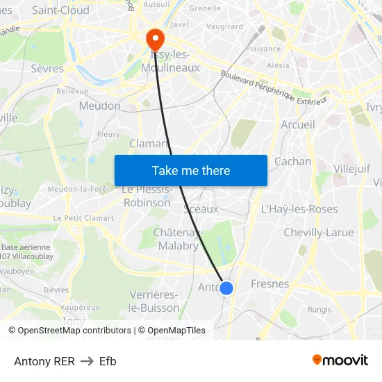 Antony RER to Efb map