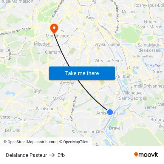 Delalande Pasteur to Efb map