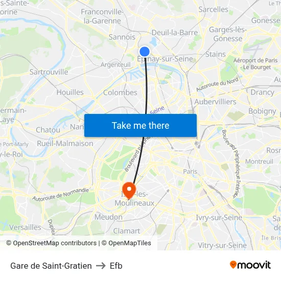 Gare de Saint-Gratien to Efb map