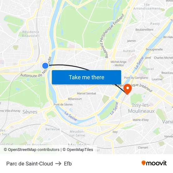Parc de Saint-Cloud to Efb map