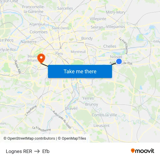 Lognes RER to Efb map