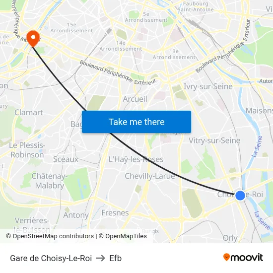 Gare de Choisy-Le-Roi to Efb map