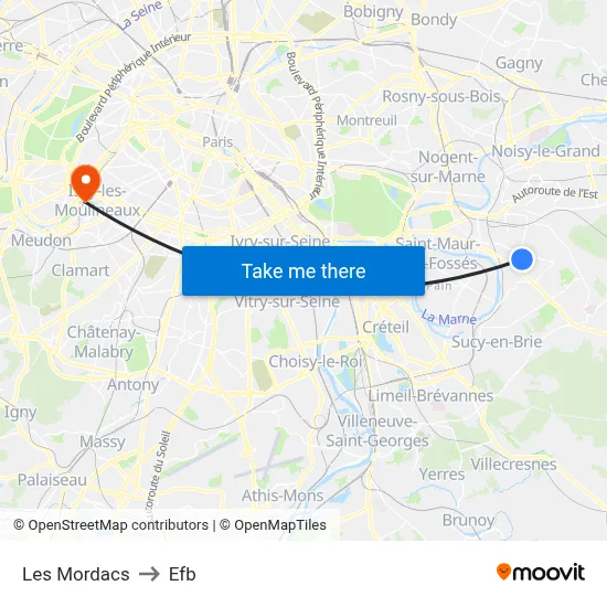 Les Mordacs to Efb map