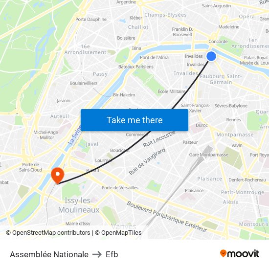 Assemblée Nationale to Efb map