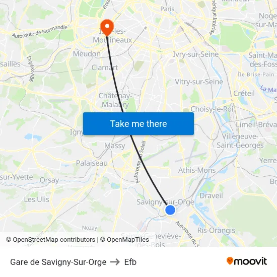 Gare de Savigny-Sur-Orge to Efb map