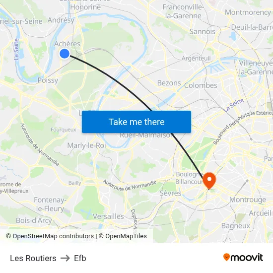 Les Routiers to Efb map