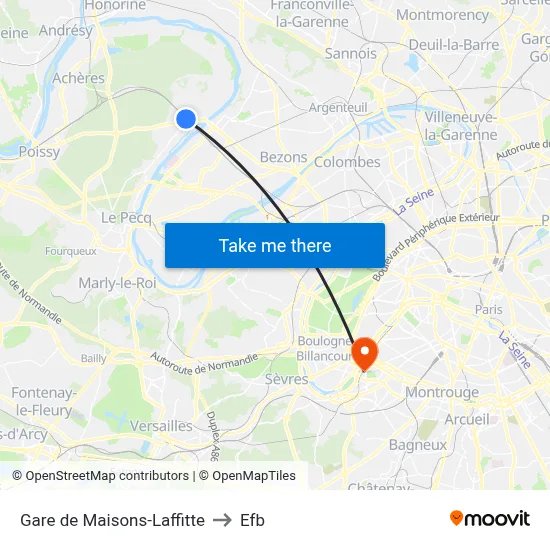 Gare de Maisons-Laffitte to Efb map