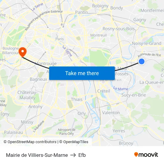 Mairie de Villiers-Sur-Marne to Efb map