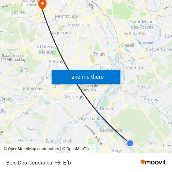 Bois Des Coudraies to Efb map
