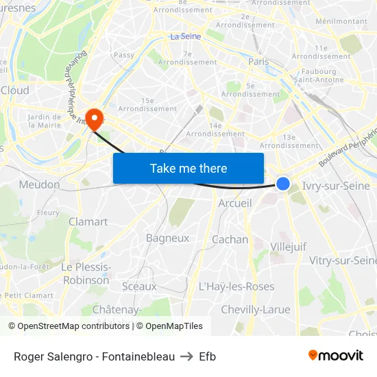 Roger Salengro - Fontainebleau to Efb map