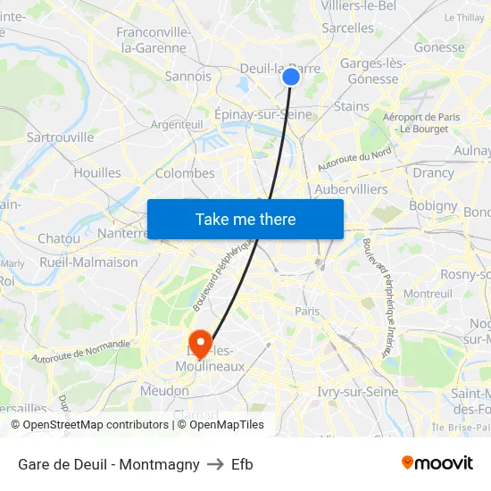 Gare de Deuil - Montmagny to Efb map