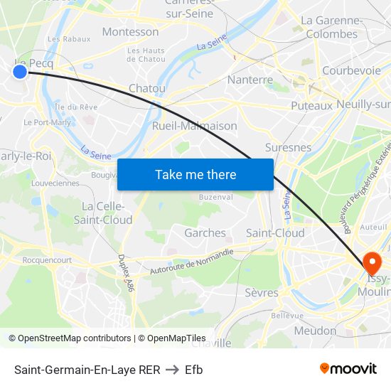 Saint-Germain-En-Laye RER to Efb map