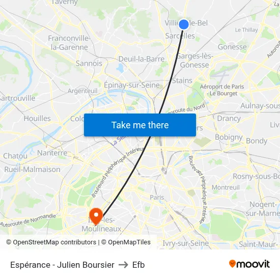 Espérance - Julien Boursier to Efb map