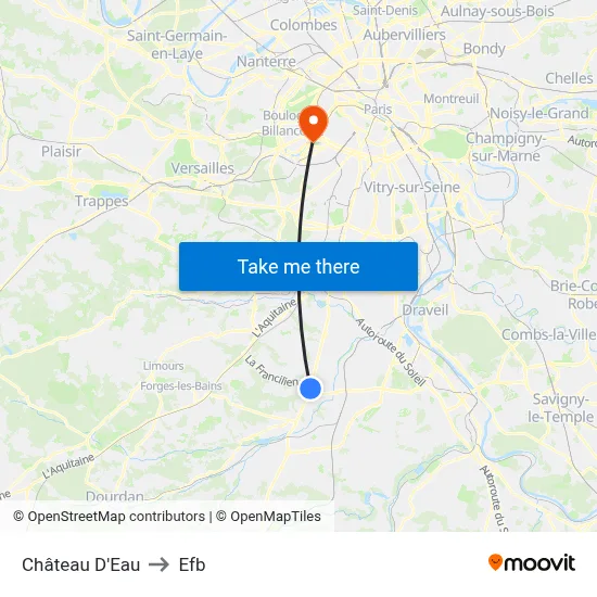 Château D'Eau to Efb map