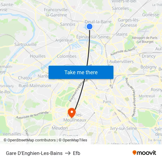 Gare D'Enghien-Les-Bains to Efb map