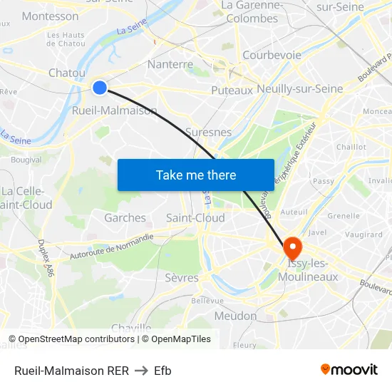 Rueil-Malmaison RER to Efb map