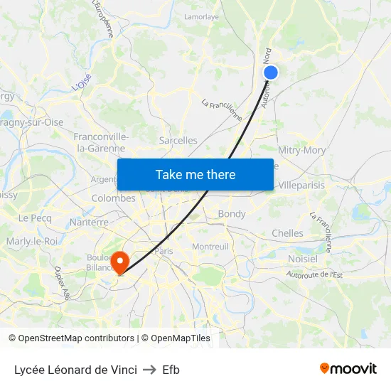 Lycée Léonard de Vinci to Efb map