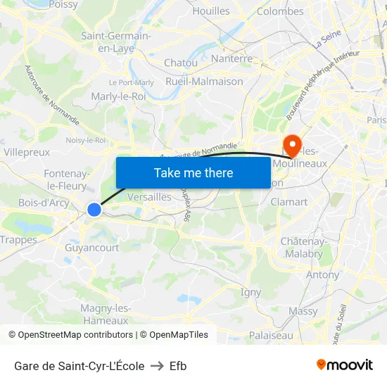 Gare de Saint-Cyr-L'École to Efb map