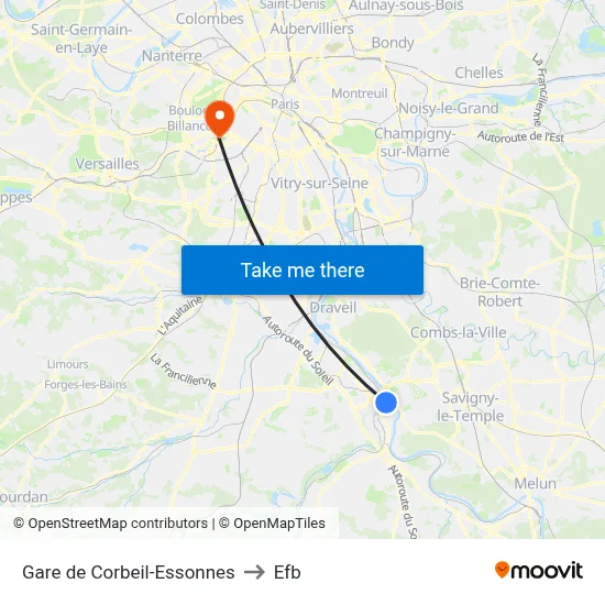 Gare de Corbeil-Essonnes to Efb map