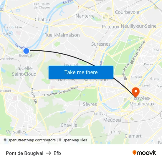 Pont de Bougival to Efb map