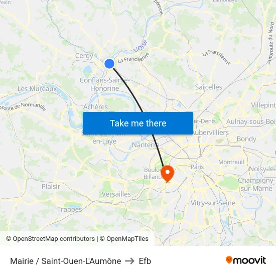Mairie / Saint-Ouen-L'Aumône to Efb map