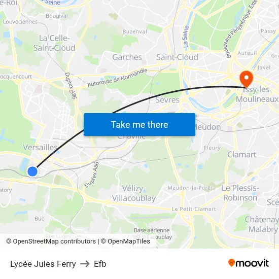 Lycée Jules Ferry to Efb map