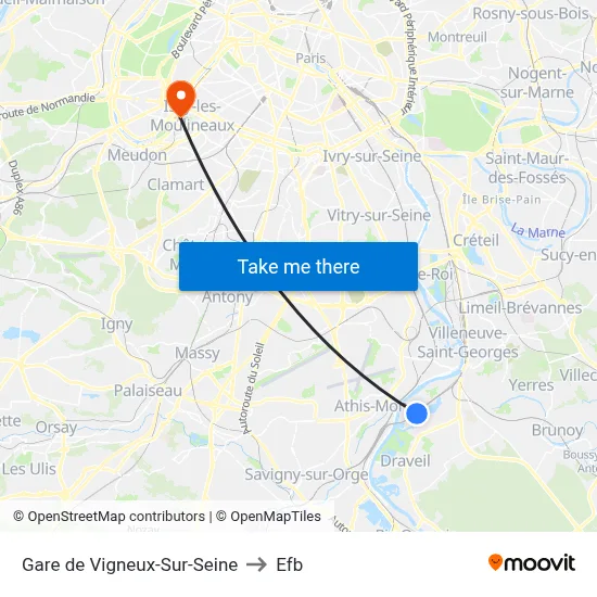 Gare de Vigneux-Sur-Seine to Efb map