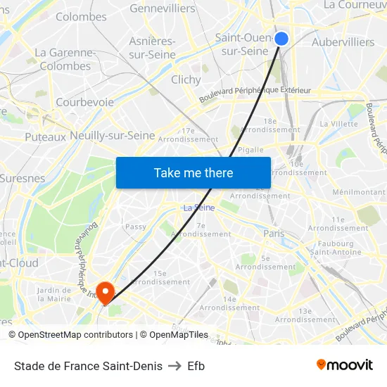 Stade de France Saint-Denis to Efb map