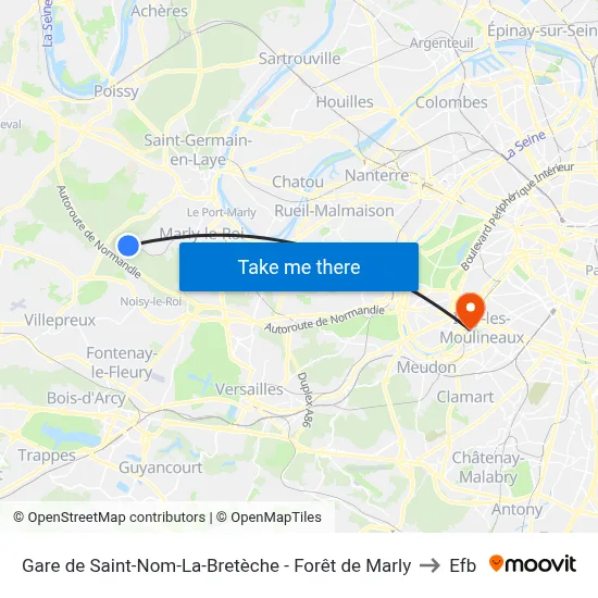 Gare de Saint-Nom-La-Bretèche - Forêt de Marly to Efb map